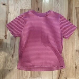 Stussy Mens Striped Ribbed Crew Neck Short Sleeve T-Shirt